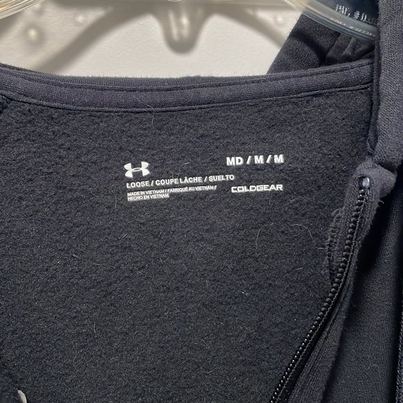 Under Armour Unisex hooded sweatshirt size MD loose fit black - Picture 3 of 6